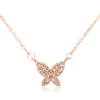 Sweet Zircon Necklace Butterfly Elegant Clavicle Necklace