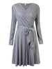 Swing V Neck Cross Knitting Casual Women Long Sleeve Dress