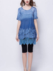 TangJie Casual Loose Solid Color Lace Patchwork Women Dresses