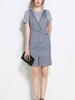 TangJie Casual Striped Sleeveless Two Pieces Denim Suspender Skirts