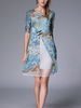TangJie Elegant Loose O-Neck Half Sleeve Two Layer Women Dresses