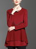 TangJie Elegant Patchwork O-Neck Long Slevee Women Chiffon Dresses