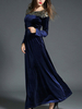 TangJie Lace Patchwork O-Neck Long Sleeve Women Maxi Dresses