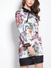 TangJie Vintage Floral Printed Mandarin Collar Women Bodycon Mini Dresses