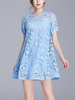 TangJie Women Sexy Hollowed Out Short Sleeve Dresses