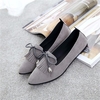 Tassel Bowknot Slip On Flat Suede Casual Light Shoes
