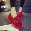 Tassel Butterfly Knot Warm Slip On Fur Lining Flat Lazy Shoes
