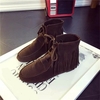 Tassel Fringed Pu Lace Up Ankle Casual Boots For Women