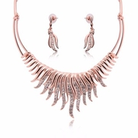 Tassel Jewelry Set Alloy Rhinestone Tassel Earrings Necklace Set
