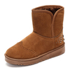 Tassel Multi-Way Folded Rivet Ankle Flat Warm Snow Boots
