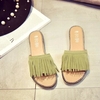 Tassel Peep Toe Flat Casual Beach Slippers For Women