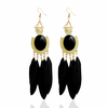 Tassel Trendy Earrings Feather Resin Long Earrings