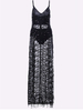 Tassels Sequins Slit Hem V-neck Party Maxi Dress For Women