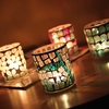 Tea Light Candle Holder Glass Mosaic Candle Holder Wedding New Year Gift Home Bar Decor