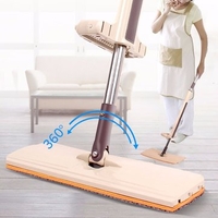 Telescopic 360 Degree Rotate Clean Tool Mop Washing Floor Wipe Scurb Flat Mops