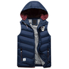 Thick Detachable Hooded Warm Zipper Pockets Vest