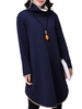 Thick Irregular Hem Solid Embossing Turtleneck Dress