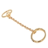 Thin Chain Rhinestone Peace Love Double Finger Ring
