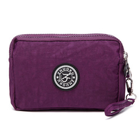 Three Interlayer Nylon Light Clutches Bags Zipper Colorful Long Wallet 5.5