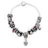 Tibetan Glass Beads 925 Silver Plated Heart Bracelet