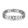 Titanium Steel X Shape Crystals Magnetic Stone Couple Bracelet