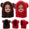 Toddler Boy Girl Baby Kids Cute Warm Winter Fluffy Bear Hat Hood Scarf Cap
