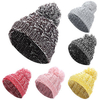 Toddler Children Candy Color Knitting Pom Beanie Hat Cute Knitted Crochet Cap