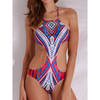 Totem Printed Halter Backless Cut Out One Pieces Swimwear