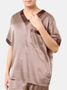 Tow Peices Casual Thin Short Sleeve Home Silk Soft Printing Sleepwear Sets for Men
