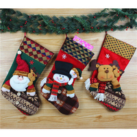 Traditional Christmas Stocking Socks Candy Boxes Santa Snowman Elk Tree Decoration