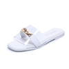 Transparent Metal Peep Toe Flat Casual Slippers For Women