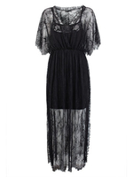 Transparent Sexy Crochet Smock Layer Dress