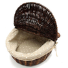 Travel Wicker Hand Picnic Storage Basket Shopping Hamper With Lid and Handle