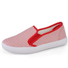 Trending Striped Canvas Shoes Slip-On Casual Shoes Soft Round Toe Flat Shoes