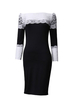 Trendy Bodycon Lace Crochet Boat-Neck Half Sleeve Sexy Dress