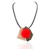 Trendy Brooch Necklace Leather Wool Pendant Necklace