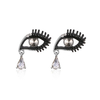 Trendy Cute Earrings Eyes Rhinestone Crystal Earrings