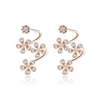 Trendy Special Earrings Flower Rhinestone Spiral Earrings