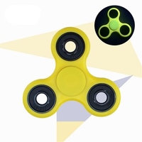 Tri-Spinner Fidget Toy BSRC Glow In The Dark Blue Hand Finger Spinner Focus Tool