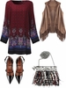 Tribal Baroque Printed O-Neck Mini Dress For Women
