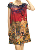 Tribal Style Women Printed V-Neck Short Sleeve Mini Dress