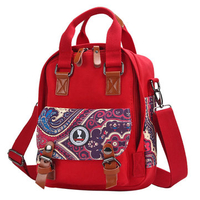Triple-purpose Canvas Handbag Multionctional Shoulder Bag Crossbody Bags Backpack For Women