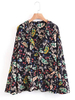 Tropical Women Long Sleeve V Neck Print Loose Suit Coats