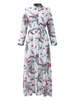 Turn Down Collar Floral Print Dresses