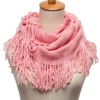 Two Circle Cable Knit Cowl Tassel Neck Scarves Shawl
