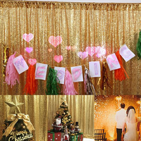 Two Panels Photo Background Gold Sequin Backdrop 2FT x 6FT Gold Sequin Curtain Potography