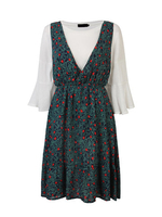 Two Piece T-Shirt Floral Printed Strap Dress Loose Set Suit For Women