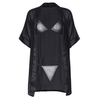 Two-piece Women Bathrobe Sexy Transparent Nightwear Solid color Chiffon Sleepwear