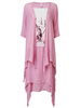 Two Pieces Vintage Floral Printed 3/4 Sleeve Dress For Women