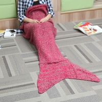 Two Size Thick Needle Yarn Knitting Mermaid Tail Blanket Woman Warm Super Soft Bed Mat